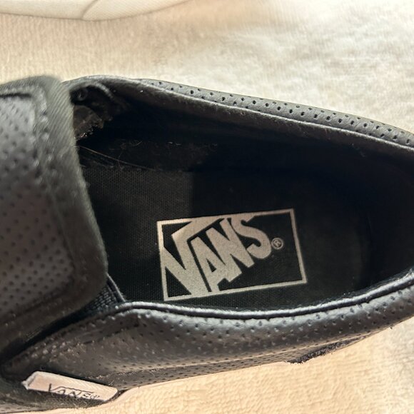 Vans Classic Slip-On Perforated Leather Shoe Black - Picture 6 of 8